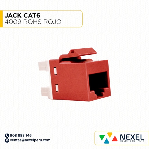 [A64520] JACK CAT6 4009 ROHS ROJO IMPORTADO