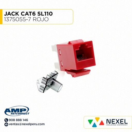 [A64509-O] OUT- JACK CAT6 SL110 1375055-7 ROJO AMP NETCONNECT