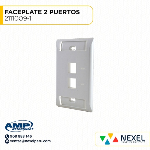 [A64505-O] OUT- FACEPLATE 2 PUERTOS 2111009-1 AMP NETCONNECT