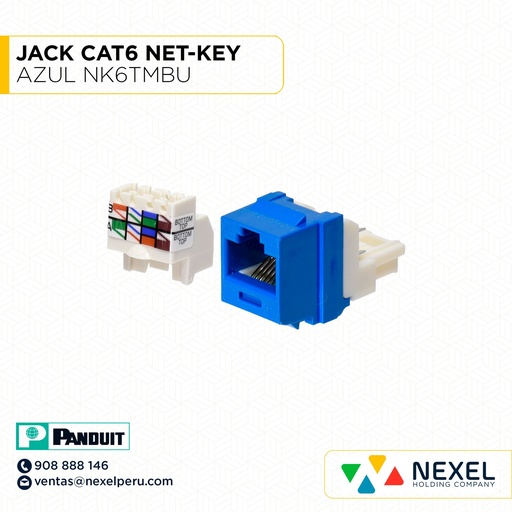 [A62696] JACK CAT6 NET-KEY AZUL NK6TMBU PANDUIT