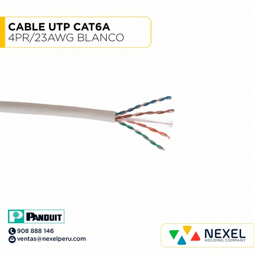 [A62683-1] CABLE UTP CAT6A 4PR/23AWG BLANCO PANDUIT