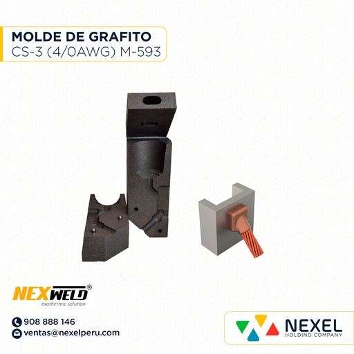 [E16092] MOLDE DE CABLE ANGULAR 45° TIPO CS-3 CABLE-SUPERFICIE 4/0AWG M-593 VSC1Q CART. 115 NEXWELD
