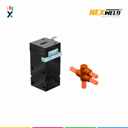 [E16090] MOLDE DERIVACION VARILLA A 2 SALIDAS DE CABLE TIPO CR-17 3/4"- 4/0 M-2566 NCR182Q NEXWELD
