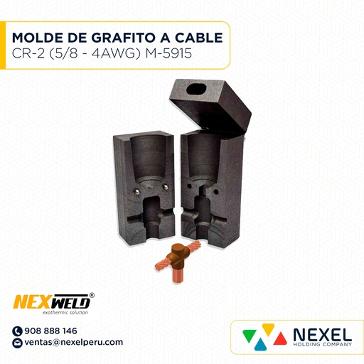 [E16079] MOLDE VARILLA CABLE - T (CR-2) (5/8-4AWG) T/ M-5915 C/ GTC-161L CART. 90 NEXWELD
