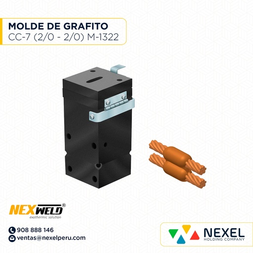 [E16078] MOLDE EMPALME PARALELO (CC-7) (2/0 - 2/0) T/ M-1322 C/ PTC-2G2G CART. 115 NEXWELD