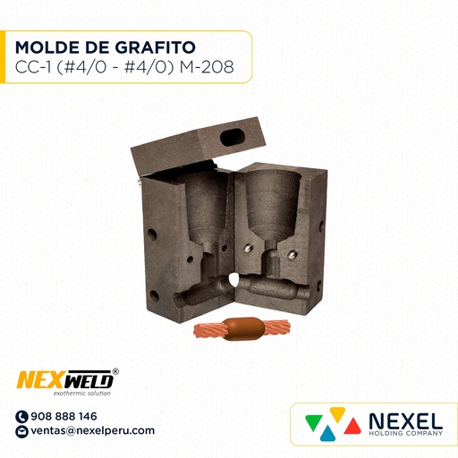 [E16069] MOLDE EMPALME HORIZ. (CC-1) (#4/0 - #4/0) M-208 / SSC-2Q CART. 90 NEXWELD