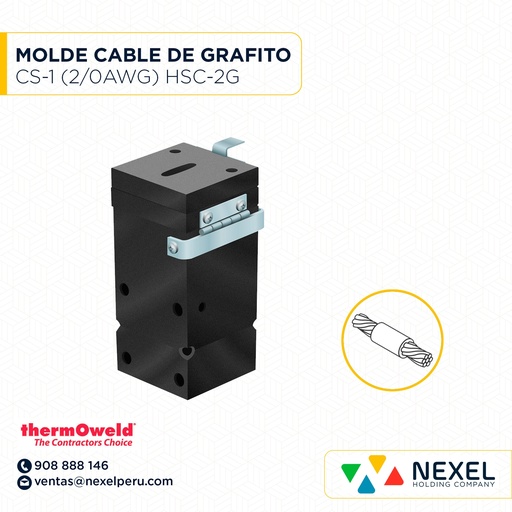 [E12986-O] OUT-MOLDE SUPERFICIE PLANA VERT. (CS-1) (2/0AWG) T/ M-645 C/ HSC-2G#90 *SN* THERMOWELD (SERVICIO)