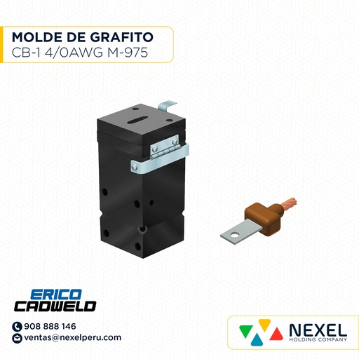 [E12981-O] OUT- MOLDE CABLE HORIZONTAL A BARRA DE COBRE 2/0AWG - 1/8"X1" T/ M-975 C/ LAC-1VCE #45 *S1* CADWELD