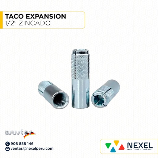 [N16151-O] OUT-TACO EXPANSION 1/2" ZINCADO WESTER WUSTER