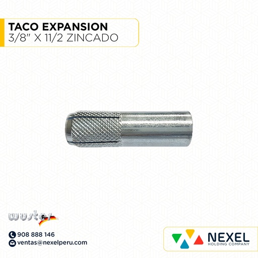 [N16150-O] OUT- TACO EXPANSION 3/8" X 11/2 ZINCADO WUSTER WUSTER