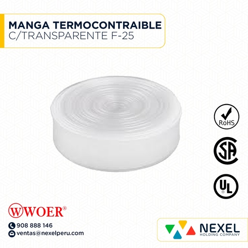 [F72289-2] MANGA TERMOCONTRAIBLE C/TRANSPARENTE F-25 WOER