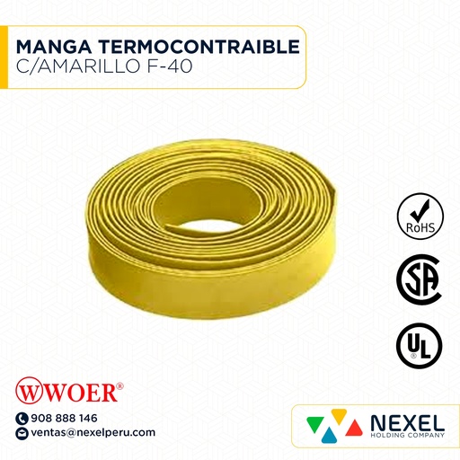 [F72261-1] MANGA TERMOCONTRAIBLE C/AMARILLO F-40 WOER