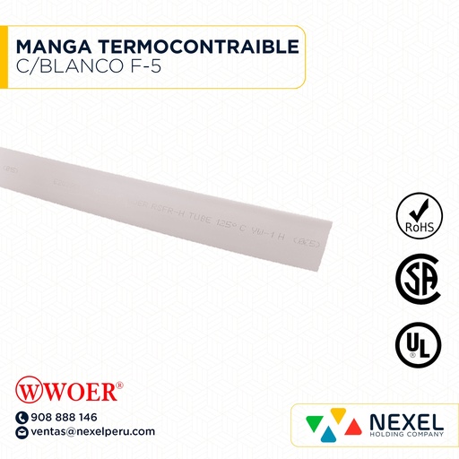 [F72248-2] MANGA TERMOCONTRAIBLE C/BLANCO F-5 WOER