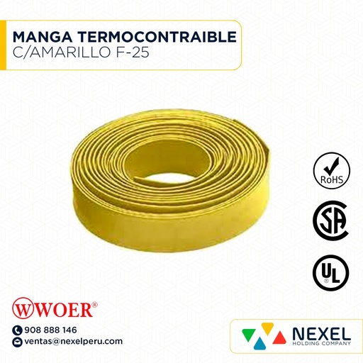 [F72242-1] MANGA TERMOCONTRAIBLE C/AMARILLO F-25 WOER