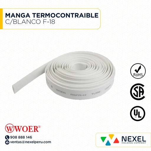 [F72233-3] MANGA TERMOCONTRAIBLE C/BLANCO F-18 WOER