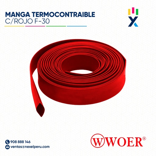 [F72222-3] MANGA TERMOCONTRAIBLE C/ROJO F-30 WOER