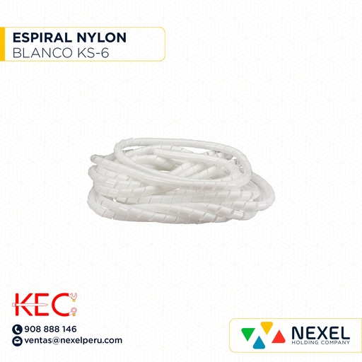 [F96267] ESPIRAL NYLON KS-6 BLANCO KEC