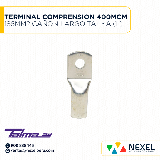 [F126103] TERMINAL COMPRENSION 400MCM 185MM2 CAÑON LARGO TALMA (L)