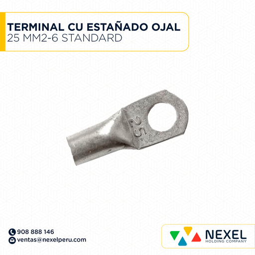 [F124677] TERMINAL CU ESTAÑADO OJAL 25 MM2-6 STANDARD