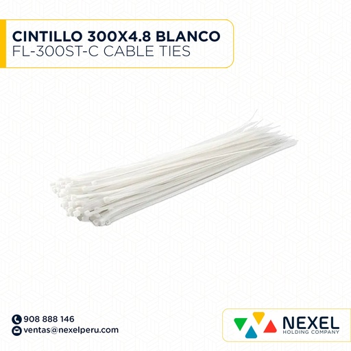 [F94669] CINTILLO 300X4.8 BLANCO FL-300ST-C CABLE TIES STANDARD