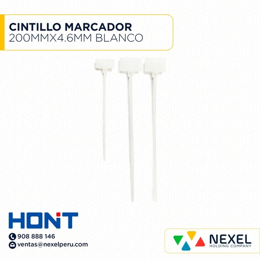 [F94525] CINTILLO MARCADOR 200MMX4.6MM BLANCO HONT