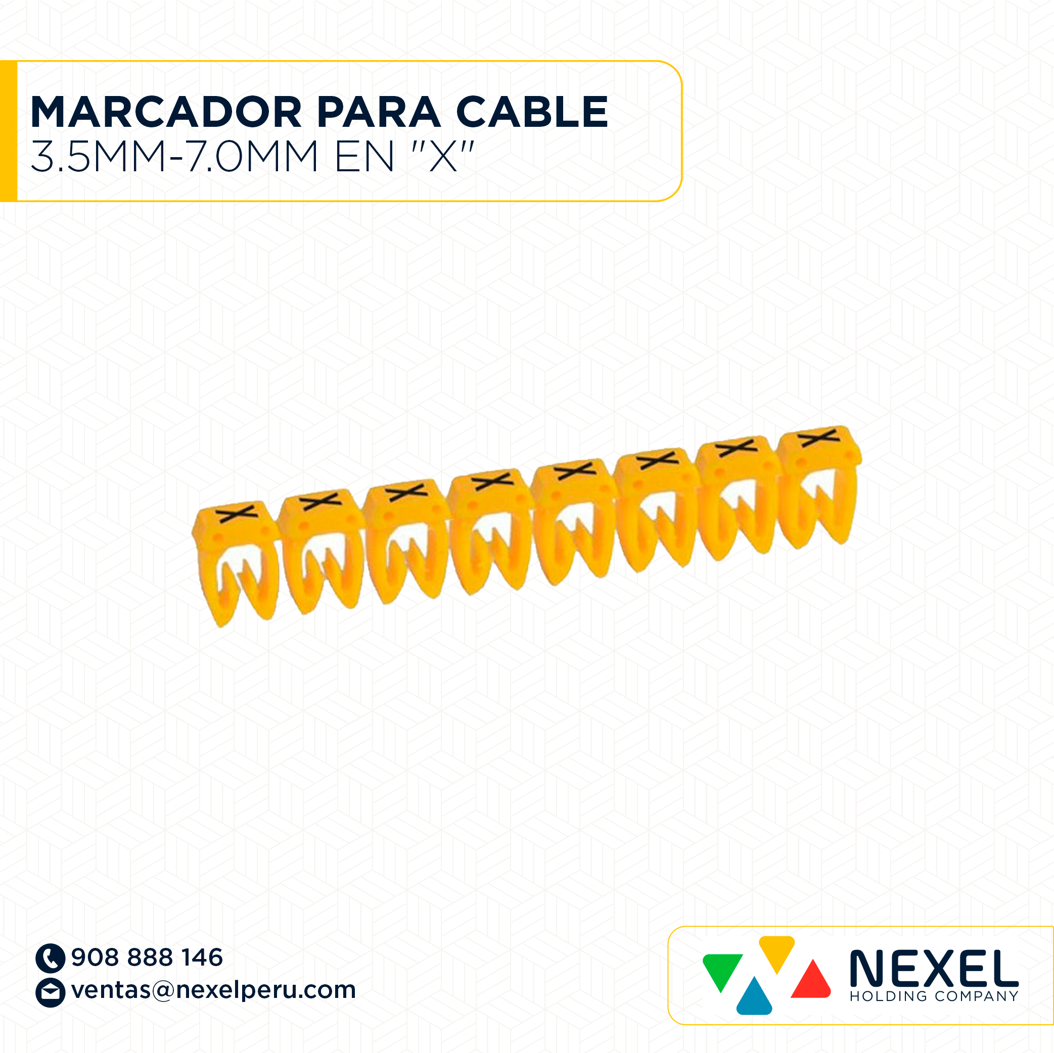 [F164494] MARCADOR PARA CABLE 3.5MM-7.0MM EN "X" FLAT CABLE MARKER TMG
