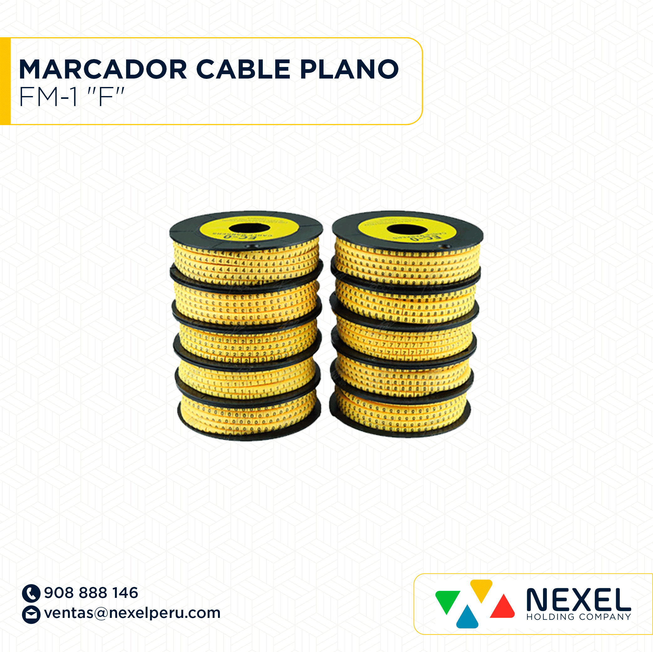 [F163911] MARCADOR DE CABLE PLANO FM-1 "F" STANDARD