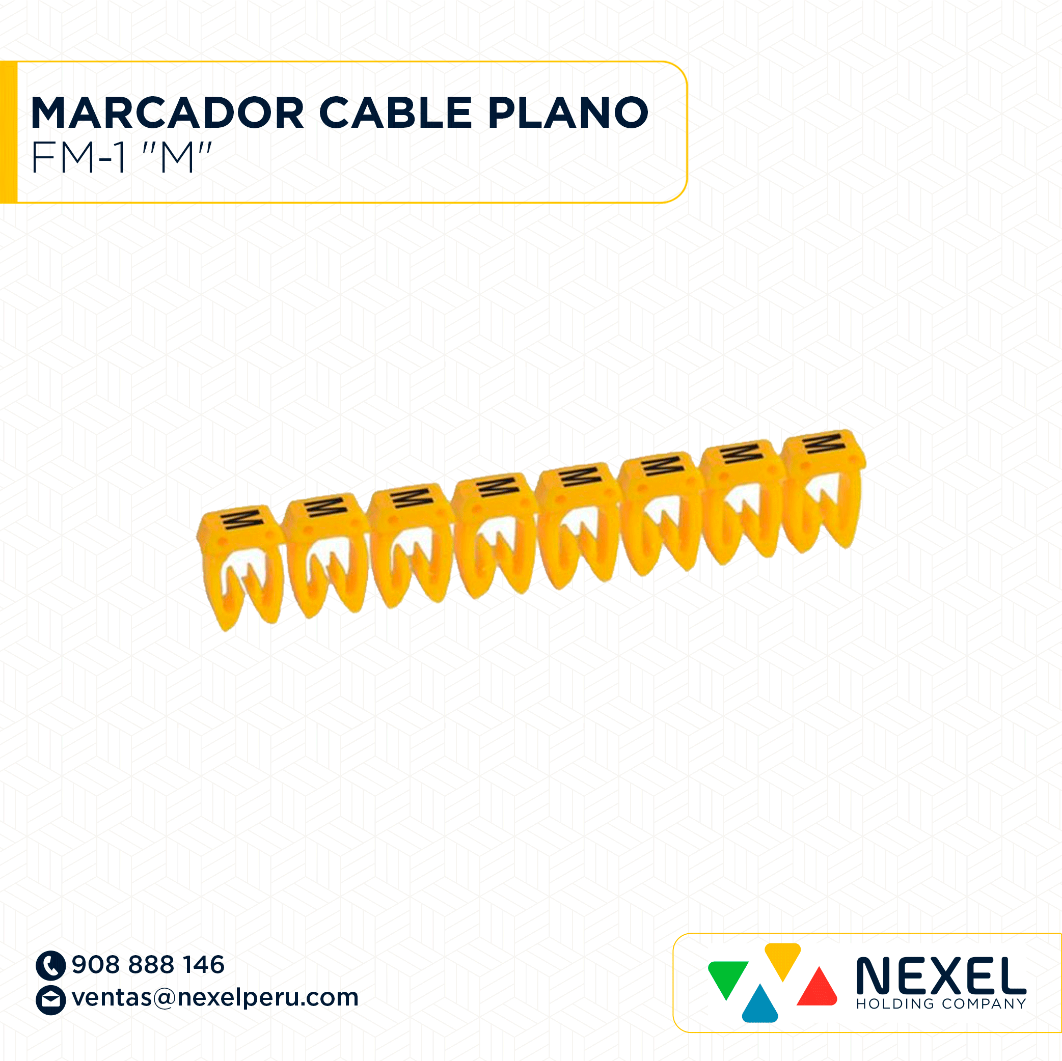 [F163816] MARCADOR DE CABLE PLANO FM-1 "M" STANDARD