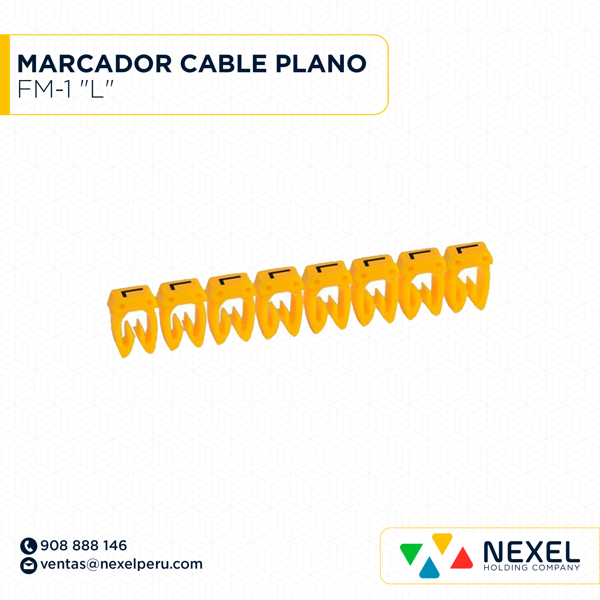 [F163805] MARCADOR DE CABLE PLANO FM-1 "L" STANDARD