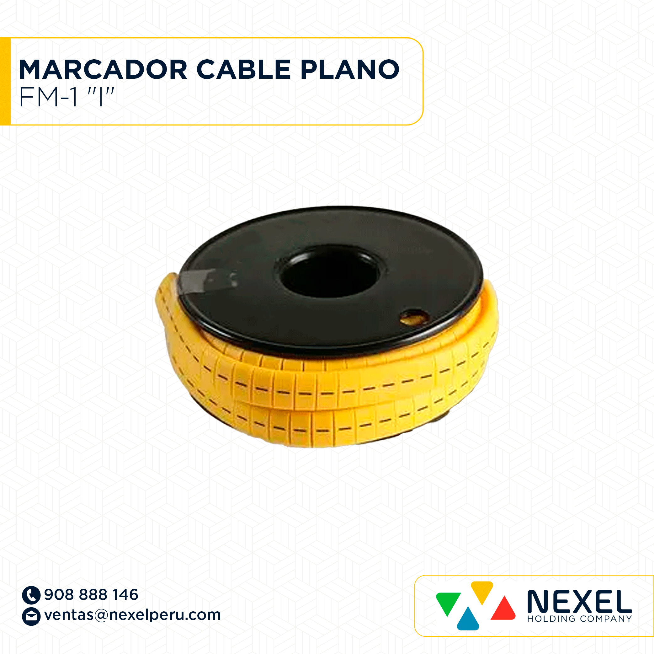 [F163800] MARCADOR DE CABLE PLANO FM-1 "I" STANDARD