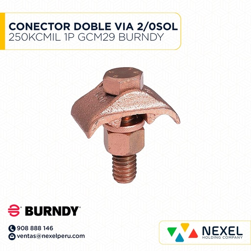 [E32732] CONECTOR DOBLE VIA 2/0SOL 250KCMIL 1P GCM29 BURNDY