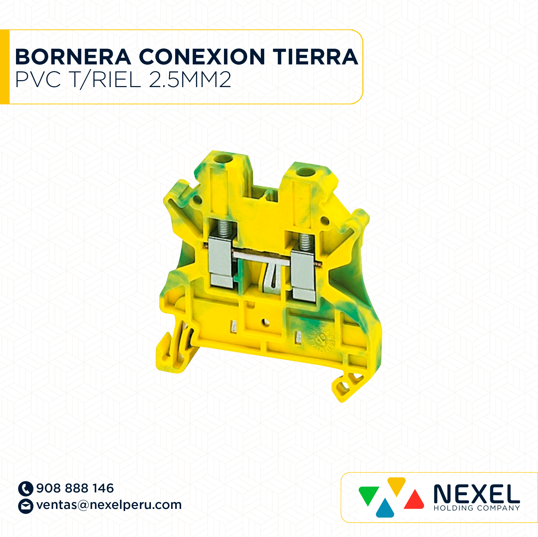 [F142691] BORNERA DE CONEXION A TIERRA PVC T/RIEL 2.5MM2 STANDARD