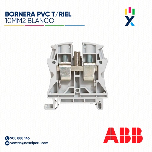 [F142454-O] OUT- BORNERA PVC T/RIEL 10MM2 BLANCO ABB