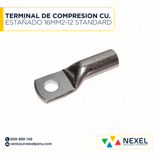 [F121927] TERMINAL DE COMPRESION CU. ESTAÑADO 16MM2-12 STANDARD