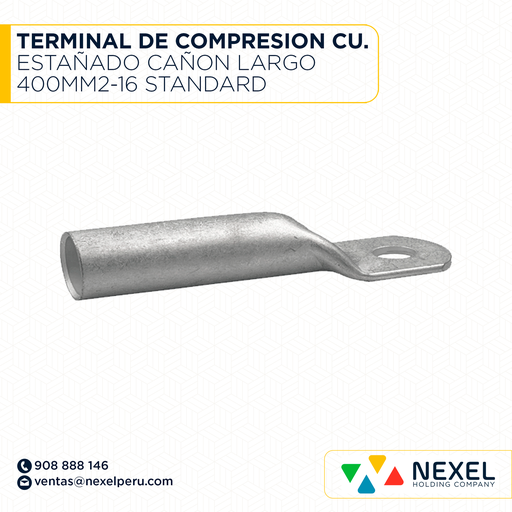 [F121899] TERMINAL DE COMPRESION CU. ESTAÑADO CAÑON LARGO 400MM2-16 STANDARD