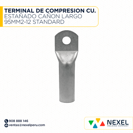 [F121887] TERMINAL DE COMPRESION CU. ESTAÑADO CAÑON LARGO 95MM2-12 STANDARD