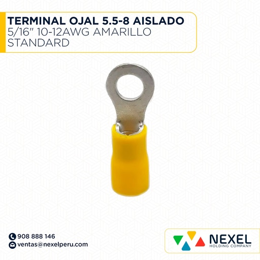 [F131850] TERMINAL OJAL 5.5-8 AISLADO 5/16" 10-12AWG AMARILLO STANDARD