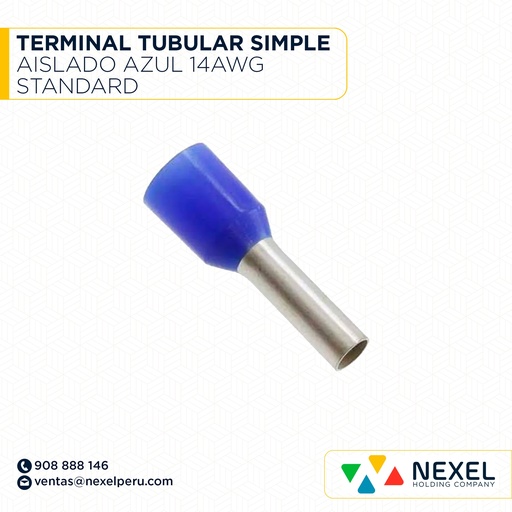 [F131837] TERMINAL TUBULAR SIMPLE AISLADO AZUL 14AWG STANDARD