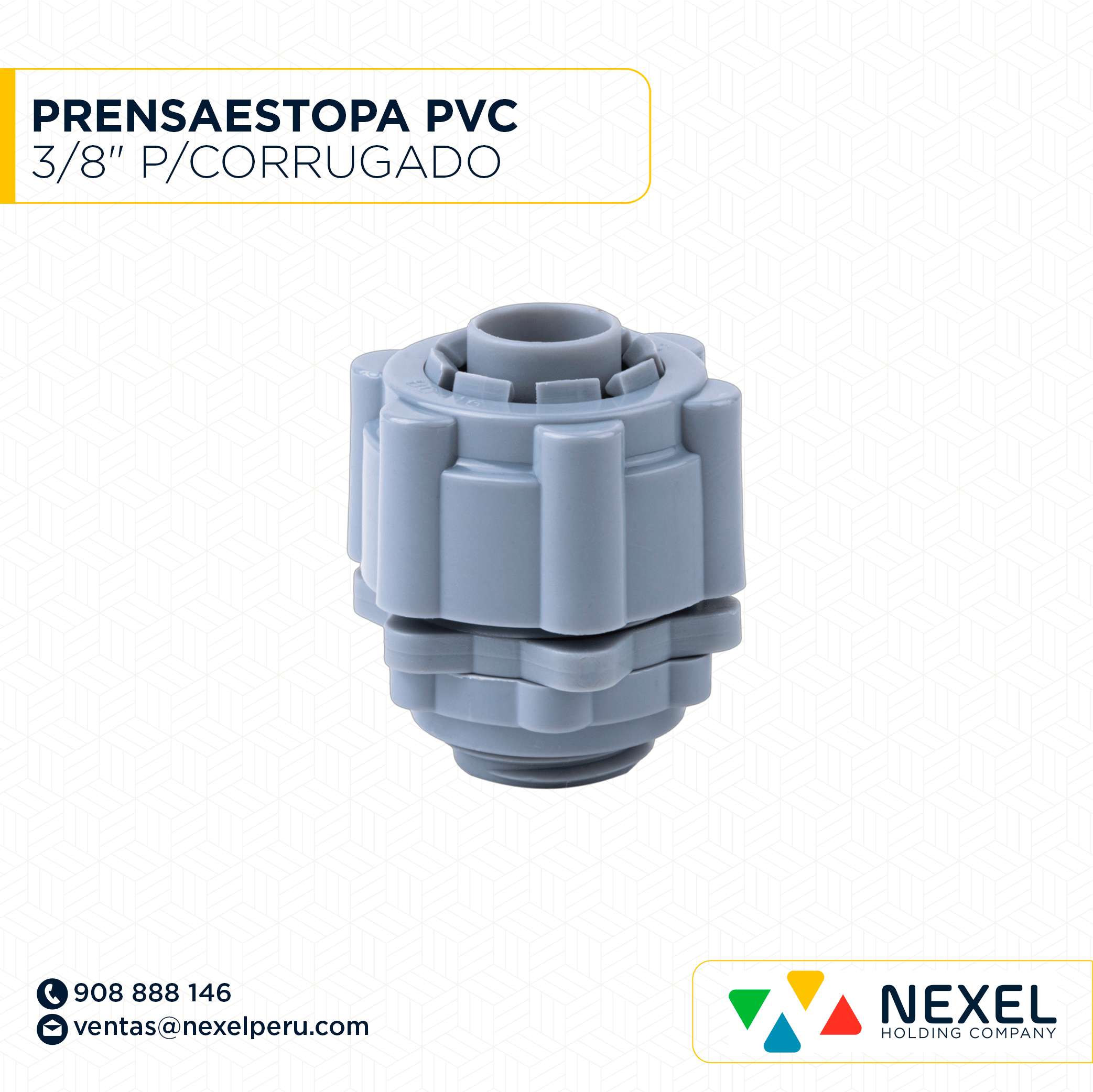 [F91819] PRENSAESTOPA PVC 3/8" P/CORRUGADO STANDARD
