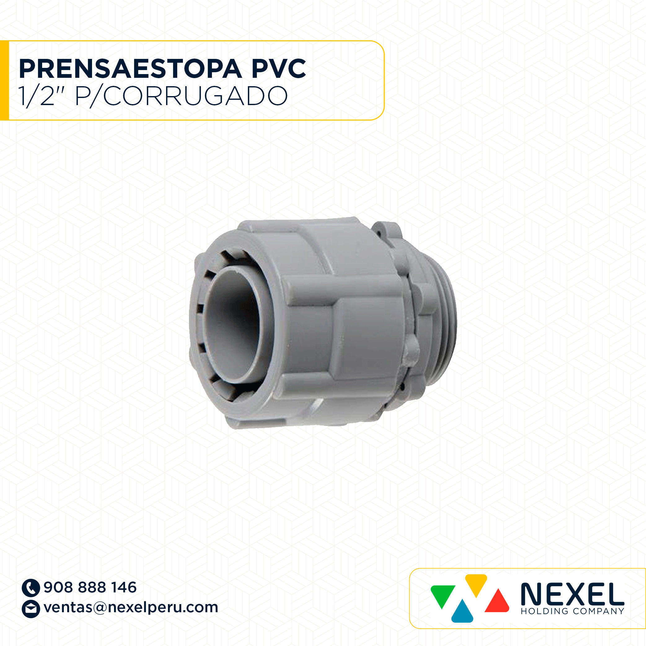 [F91814] PRENSAESTOPA PVC 1/2" P/CORRUGADO STANDARD