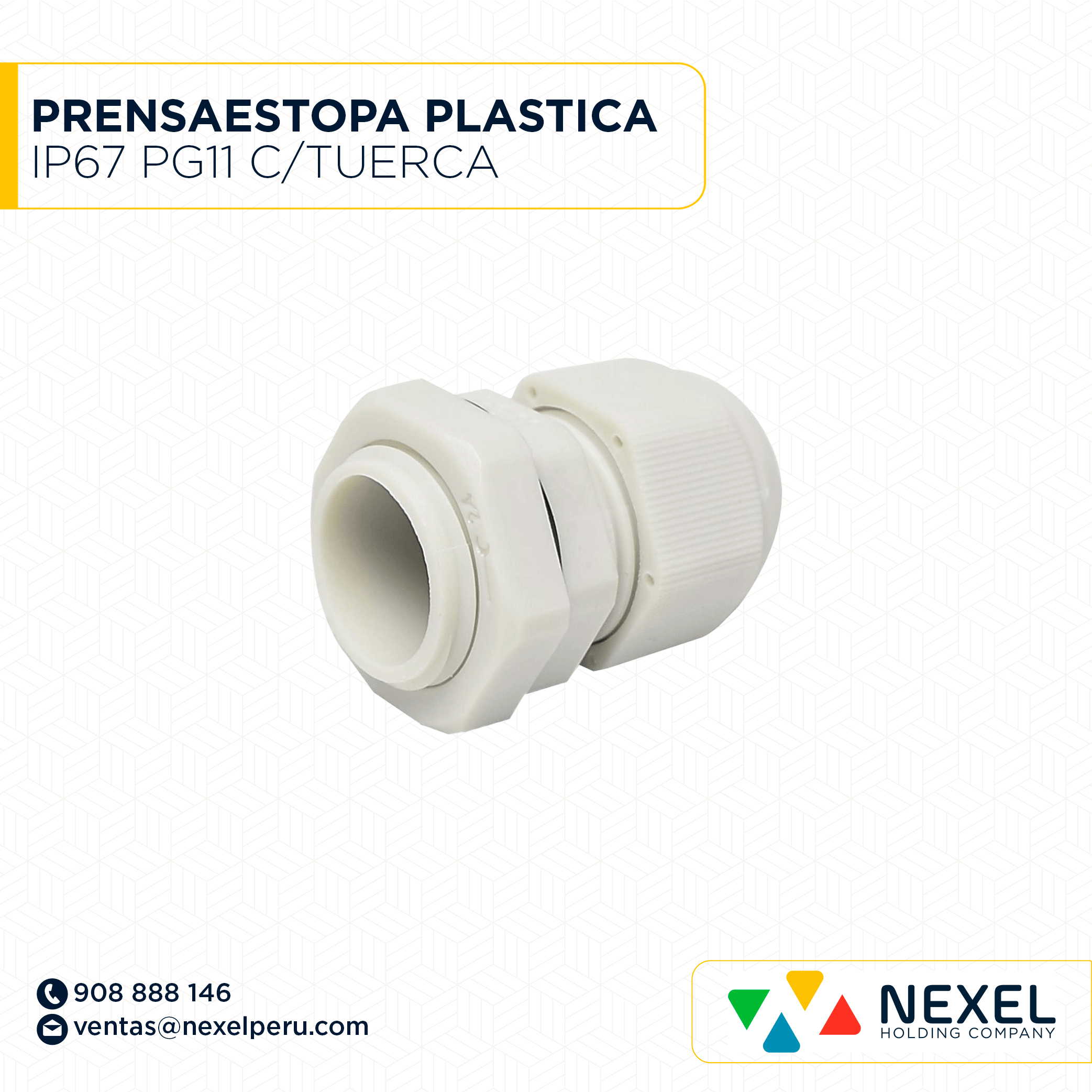 [F91799-O] OUT- PRENSAESTOPA PLASTICA IP67 PG11 C/TUERCA STANDARD