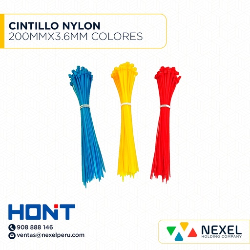 [F91505] CINTILLO NYLON 200MMX3.6MM COLORES HONT