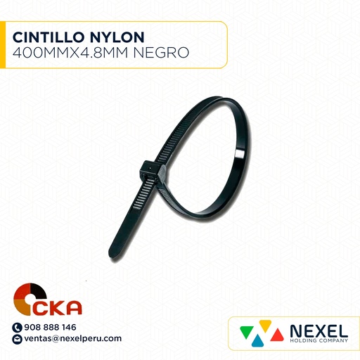 [F91493] CINTILLO NYLON 400MMX4.8MM NEGRO CKA