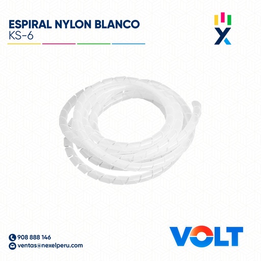 [F91444] ESPIRAL NYLON KS-6 BLANCO VOLT