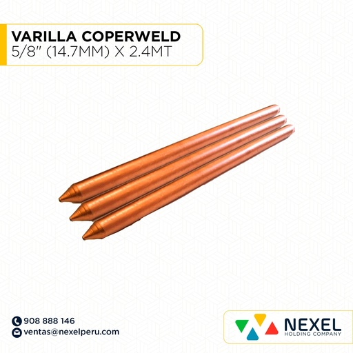 [E46294-O] OUT- VARILLA COPERWELD 5/8" (14.7MM) X 2.4MT