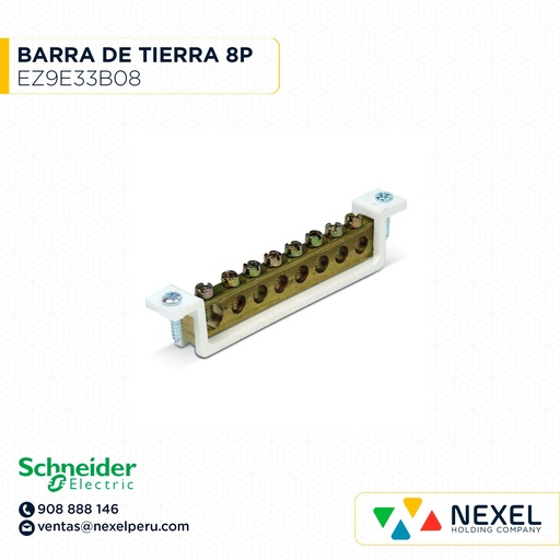 [D54643-O] OUT- BARRA DE TIERRA P/TABL 8 POLOS REF EZ9E33B08 SCHNEIDER