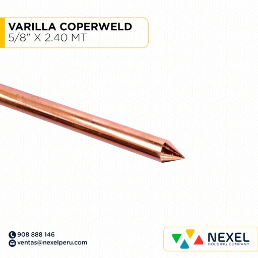 [E42861] VARILLA COPERWELD 5/8" X 2.40 MT NACIONAL (OUTLET)