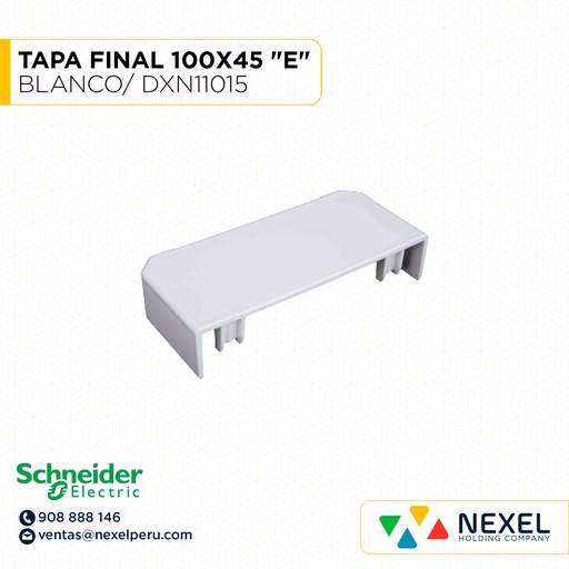 [C41423] TAPA FINAL 100X45 "E" DEXSON BLANCO/ DXN11015 SCHNEIDER