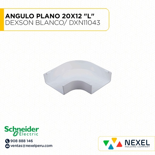 [C41418] ANGULO PLANO 20X12 "L" DEXSON BLANCO/ DXN11043 SCHNEIDER