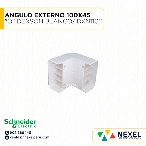 [C41410] ANGULO EXTERNO 100X45 "O" DEXSON BLANCO/ DXN11011 SCHNEIDER